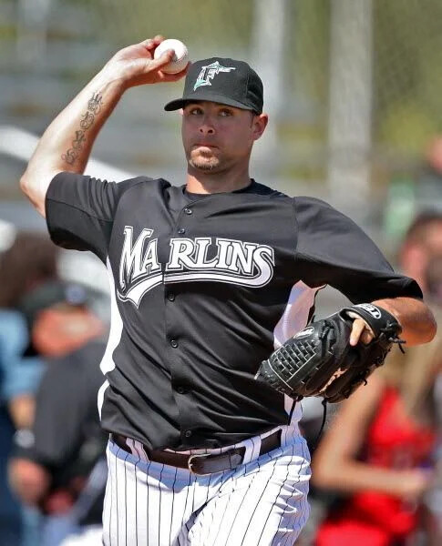Jeff Allison pitching for the Florida Marlins